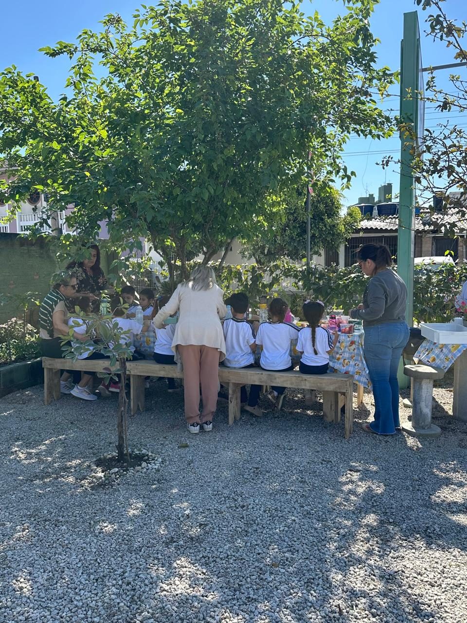 Atividade de educação ambiental ao ar livre promovida pela Moinho